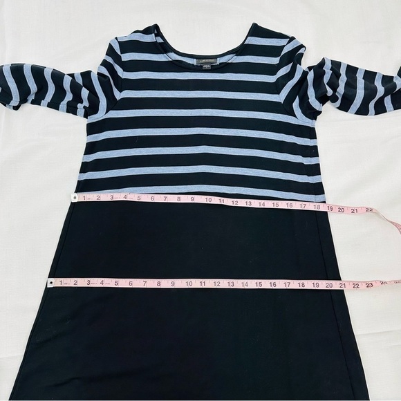 J. Jill Small Wearever Collection Black & Blue Striped Dress - Picture 10 of 14